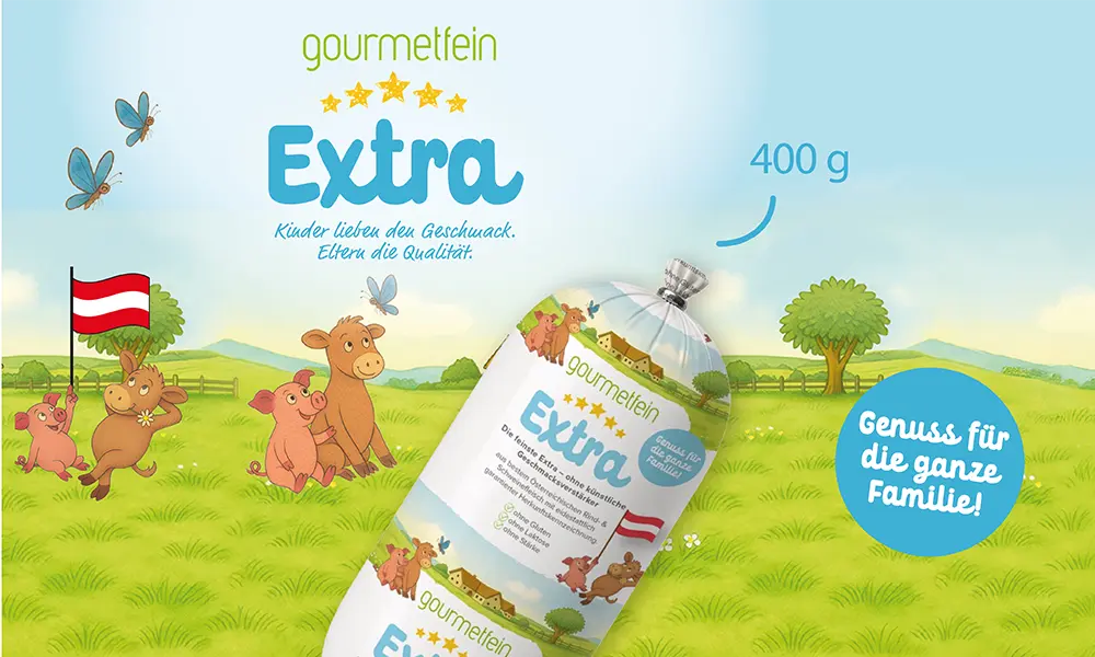 Extrawurst-Punkerl im praktischen 400-g-Format bei Zellinger Feinkost